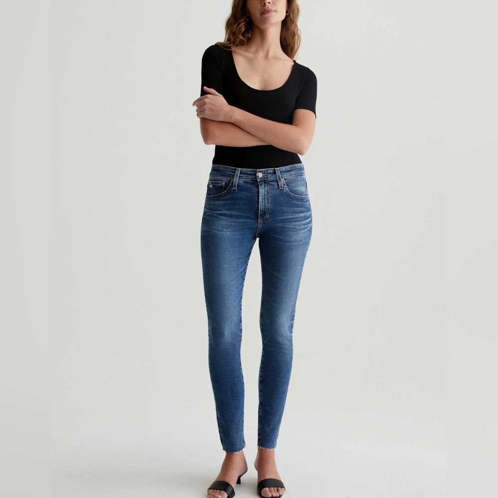 AG Farrah High Rise Skinny Jeans Raw Hem